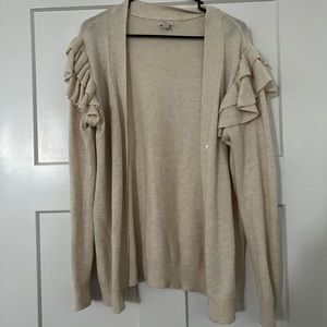 Cream ruffle cardigan